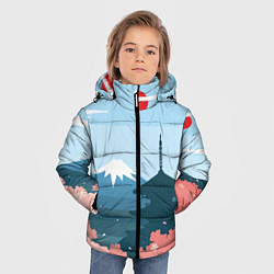 Куртка зимняя для мальчика Вид на Фудзияму - Япония, цвет: 3D-черный — фото 2