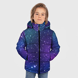 Куртка зимняя для мальчика Фиолетовая розовая звездная туманность в космосе, цвет: 3D-красный — фото 2