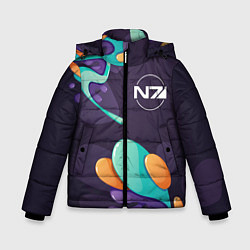 Куртка зимняя для мальчика Mass Effect graffity splash, цвет: 3D-черный