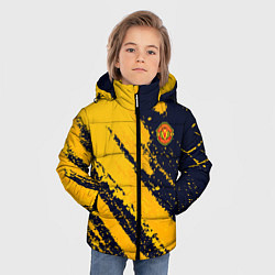 Куртка зимняя для мальчика ФК Манчестер Юнайтед эмблема, цвет: 3D-светло-серый — фото 2