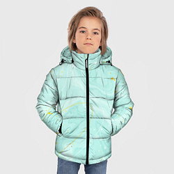 Куртка зимняя для мальчика Акварельный голубой фон, цвет: 3D-черный — фото 2