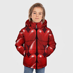 Куртка зимняя для мальчика Red hearts, цвет: 3D-светло-серый — фото 2