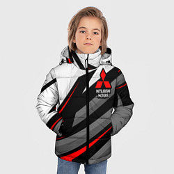 Куртка зимняя для мальчика Mitsubishi motors - красная линия, цвет: 3D-черный — фото 2
