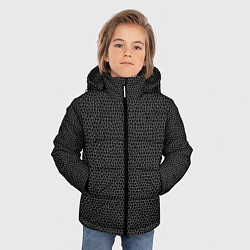 Куртка зимняя для мальчика Мозаика мелкая черный, цвет: 3D-черный — фото 2