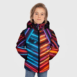 Куртка зимняя для мальчика Неоновые трубы, цвет: 3D-красный — фото 2