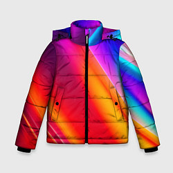 Куртка зимняя для мальчика Неоновая радуга, цвет: 3D-красный