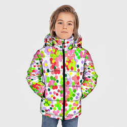 Куртка зимняя для мальчика Разноцветное конфетти на белом, цвет: 3D-светло-серый — фото 2