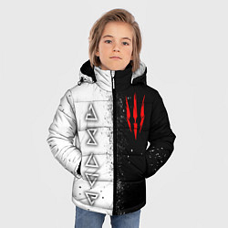 Куртка зимняя для мальчика Ведьмак - знаки, цвет: 3D-черный — фото 2