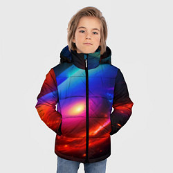 Куртка зимняя для мальчика Неоновая галактика, цвет: 3D-светло-серый — фото 2