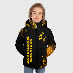 Куртка зимняя для мальчика JoJo Bizarre Adventure - gold gradient: надпись, с, цвет: 3D-черный — фото 2