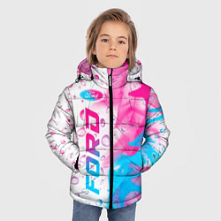 Куртка зимняя для мальчика Ford neon gradient style: по-вертикали, цвет: 3D-черный — фото 2