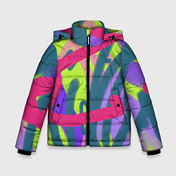 Куртка зимняя для мальчика Цветастая графика, цвет: 3D-черный