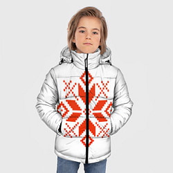 Куртка зимняя для мальчика Удмуртский узор, цвет: 3D-красный — фото 2