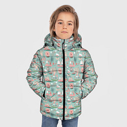 Куртка зимняя для мальчика Паттерн с корабликами, цвет: 3D-черный — фото 2
