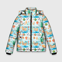 Куртка зимняя для мальчика Летнее настроение, цвет: 3D-светло-серый