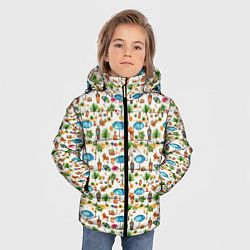 Куртка зимняя для мальчика Пляжные зонты паттерн, цвет: 3D-черный — фото 2