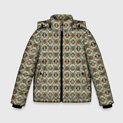 Куртка зимняя для мальчика Золотисто-коричневая симметрия, цвет: 3D-черный