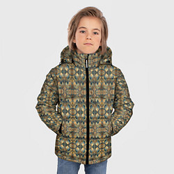 Куртка зимняя для мальчика Обтекаемый узор в стиле Артдеко, цвет: 3D-черный — фото 2