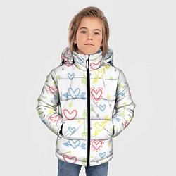 Куртка зимняя для мальчика Color hearts, цвет: 3D-светло-серый — фото 2