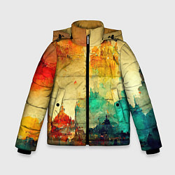 Куртка зимняя для мальчика Древний портовый город, цвет: 3D-светло-серый