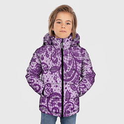 Куртка зимняя для мальчика Фиолетовая фантазия, цвет: 3D-черный — фото 2