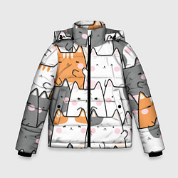 Куртка зимняя для мальчика Семья котиков, цвет: 3D-красный