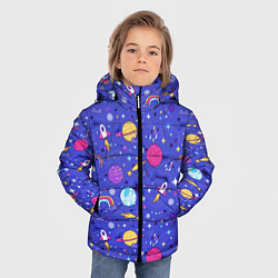 Куртка зимняя для мальчика Планеты и кометы, цвет: 3D-светло-серый — фото 2