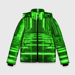 Зимняя куртка для мальчика Зеленые световые объекты