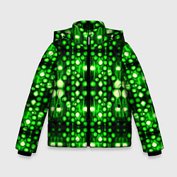 Зимняя куртка для мальчика Ярко-зелёный точечный узор