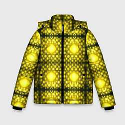 Куртка зимняя для мальчика Ярко-желтые точки, цвет: 3D-черный