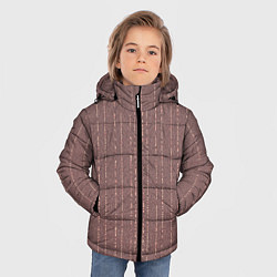 Куртка зимняя для мальчика Мелкая мозаика бордо полосы, цвет: 3D-светло-серый — фото 2
