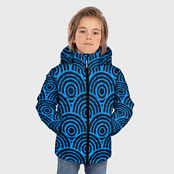 Куртка зимняя для мальчика Синие круги паттерн, цвет: 3D-красный — фото 2