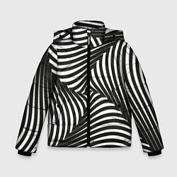 Куртка зимняя для мальчика Оптическая иллюзия водоворот, цвет: 3D-светло-серый