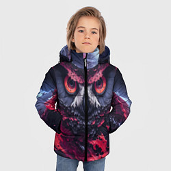 Куртка зимняя для мальчика Сова взгляд краска, цвет: 3D-черный — фото 2