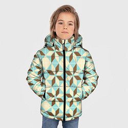 Куртка зимняя для мальчика Brown blue pattern, цвет: 3D-черный — фото 2