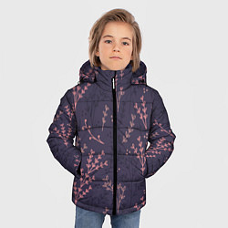 Куртка зимняя для мальчика Розовые веточки, цвет: 3D-красный — фото 2