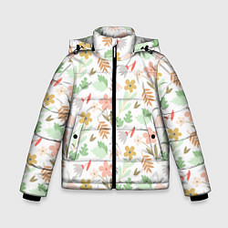 Зимняя куртка для мальчика Листики цветочки