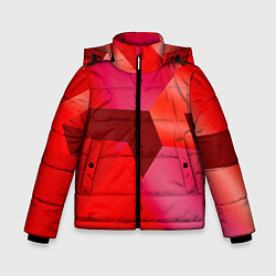 Куртка зимняя для мальчика Красная геометрия, цвет: 3D-черный