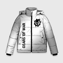 Зимняя куртка для мальчика Gears of War glitch на светлом фоне: надпись, симв
