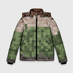 Куртка зимняя для мальчика Пиксельная текстура, цвет: 3D-светло-серый