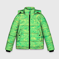 Куртка зимняя для мальчика Текстура салатовый горизонтальный, цвет: 3D-светло-серый