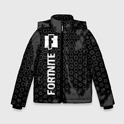 Куртка зимняя для мальчика Fortnite glitch на темном фоне: по-вертикали, цвет: 3D-черный
