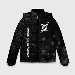 Куртка зимняя для мальчика Darling in the FranXX glitch на темном фоне: надпи, цвет: 3D-черный