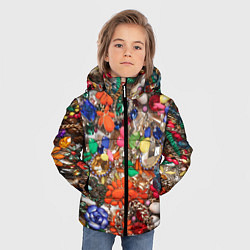Куртка зимняя для мальчика Камни и драгоценности, цвет: 3D-светло-серый — фото 2