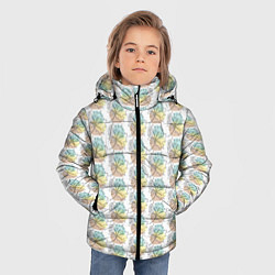 Куртка зимняя для мальчика Кленовые листики, цвет: 3D-светло-серый — фото 2