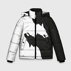 Куртка зимняя для мальчика Волк инь ян, цвет: 3D-черный