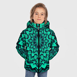 Куртка зимняя для мальчика Мандала анахата чакра, цвет: 3D-черный — фото 2