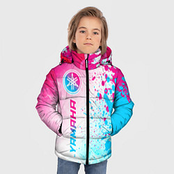 Куртка зимняя для мальчика Yamaha neon gradient style: по-вертикали, цвет: 3D-черный — фото 2