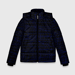Зимняя куртка для мальчика Текстура черно-синий