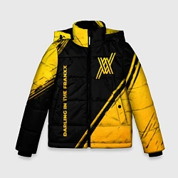 Куртка зимняя для мальчика Darling in the FranXX - gold gradient: надпись, си, цвет: 3D-черный